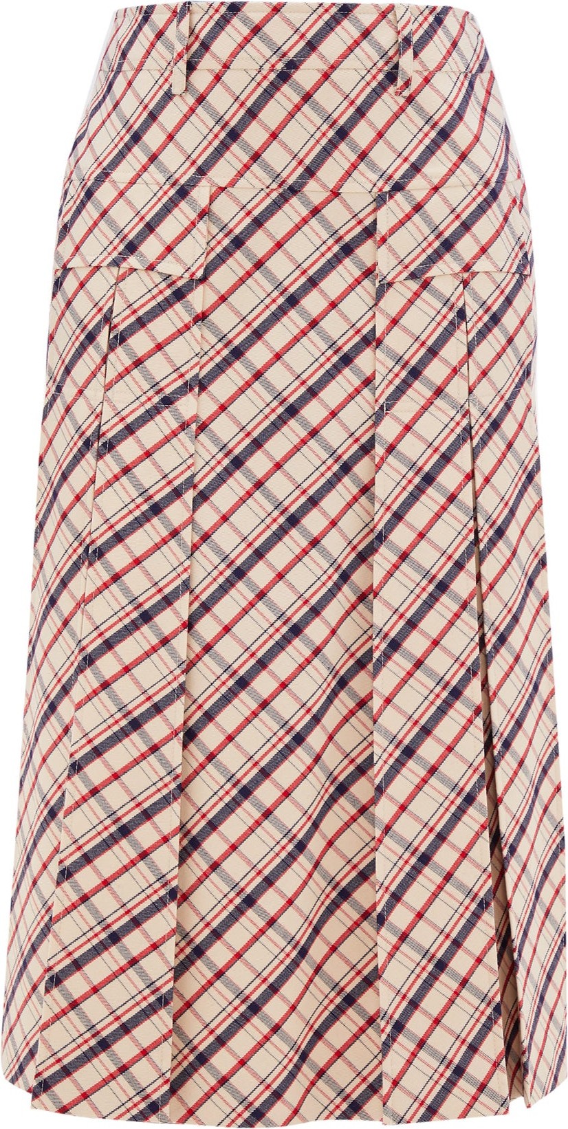 Prada Checked wool-twill skirt