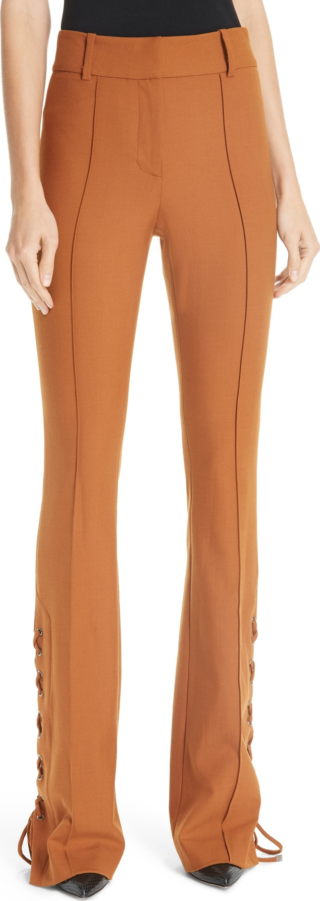 Veronica Beard Halsey Lace-Up Hem Pants