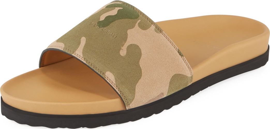 Buscemi Camouflage-Print Suede Slide Sandal
