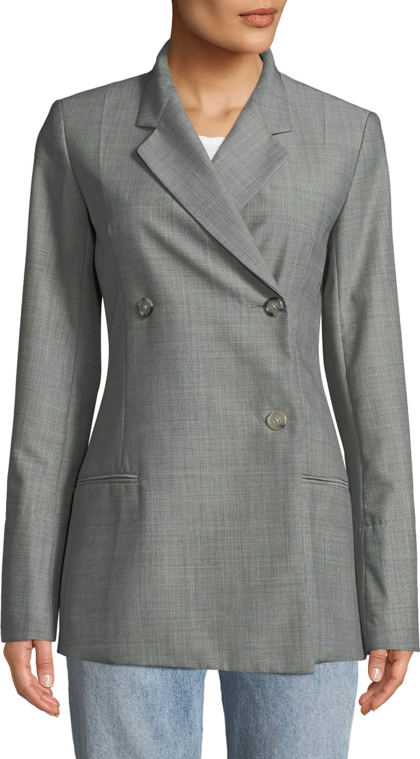 Helmut Lang Double-Breasted Wool/Mohair Blazer Jacket