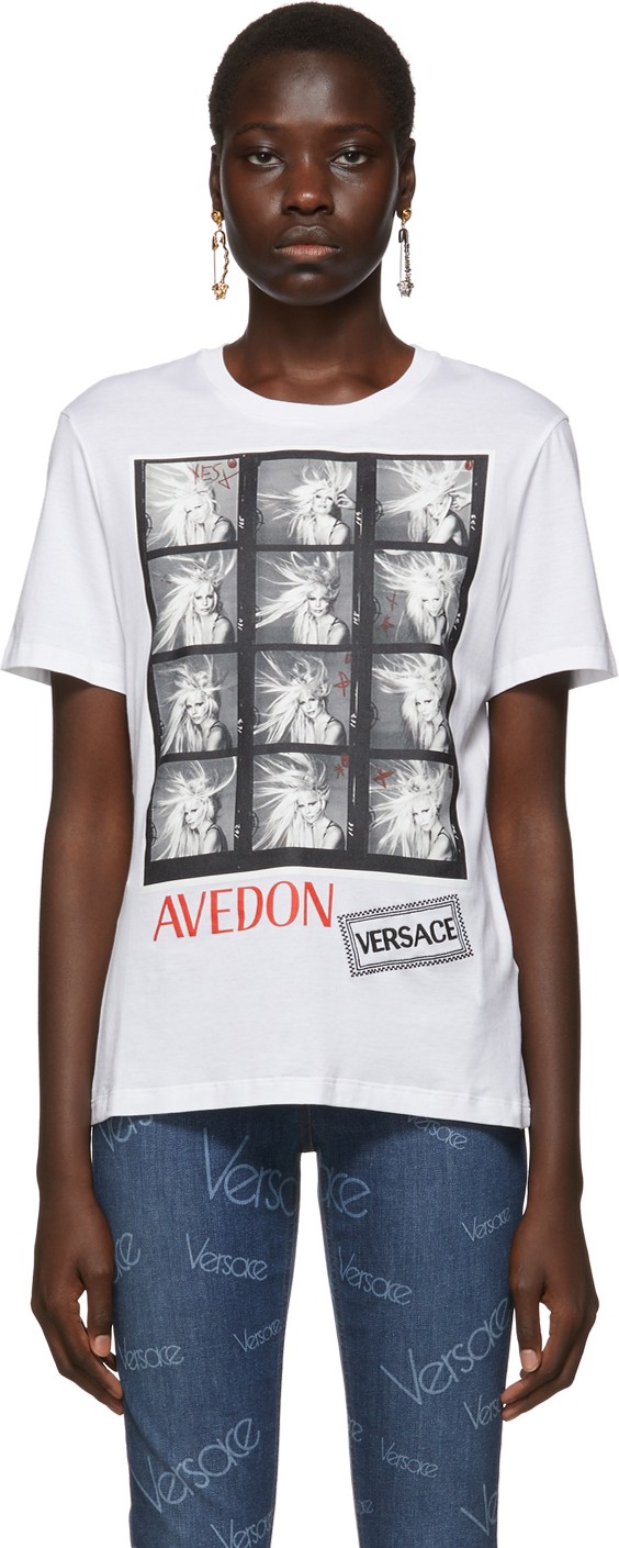 Versace White Richard Avedon Edition Polaroid T-Shirt