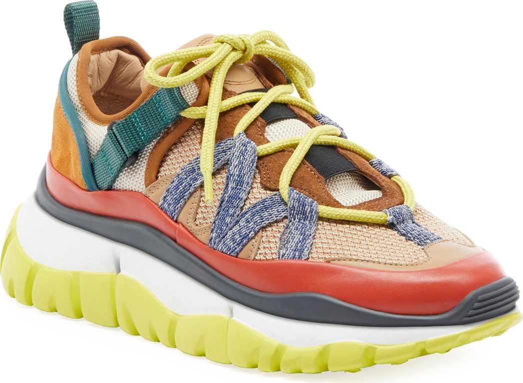 Chloe Blake Colorblock Mixed Sneakers