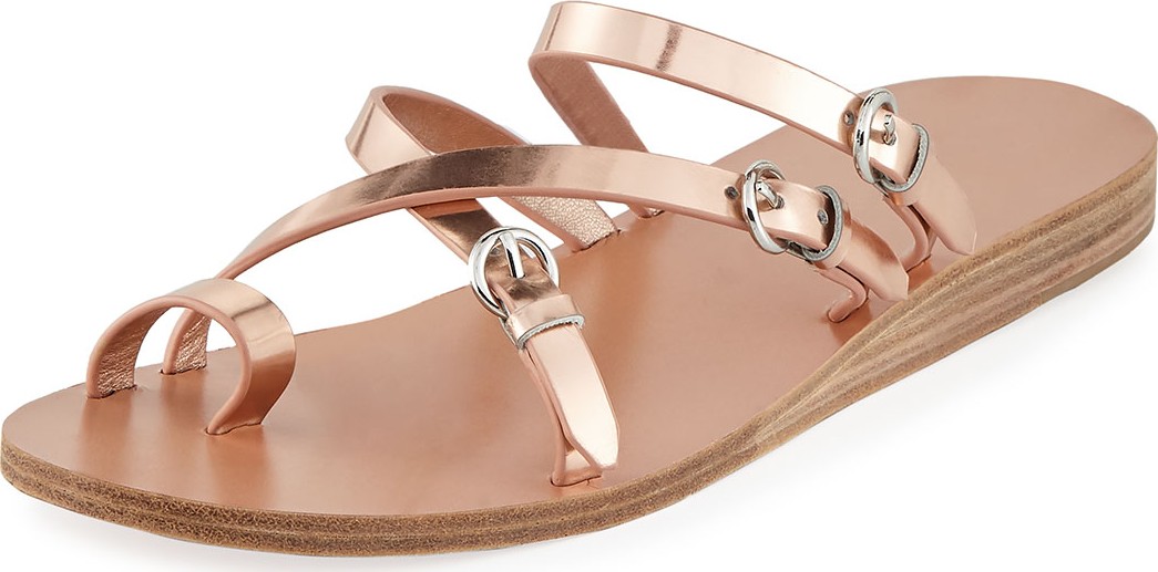 Sigerson Morrison Kaley Polished Leather Strappy Sandals