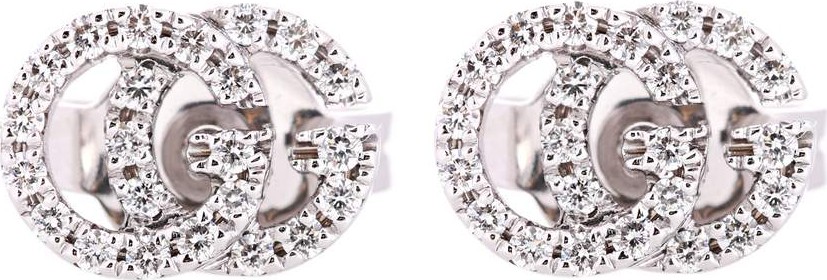 Gucci Running G 18kt white gold diamond earrings
