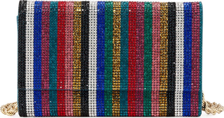 Judith Leiber Fizzoni Candy Stripe Crystal Clutch Bag