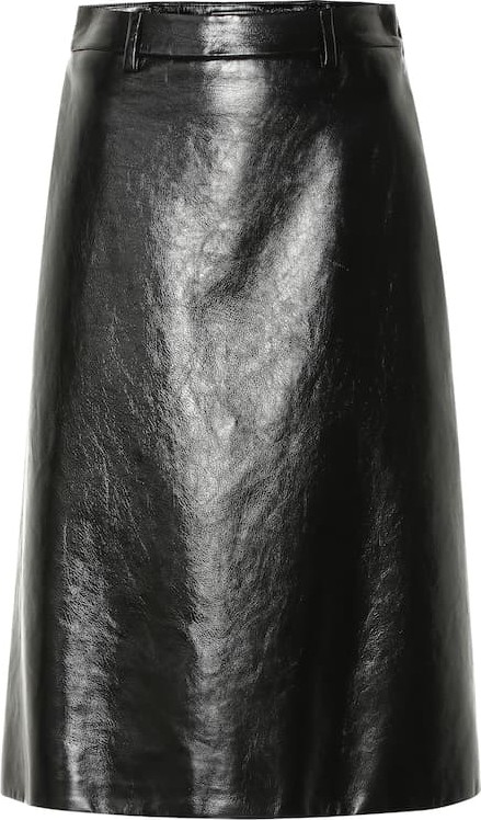 Prada Leather midi skirt