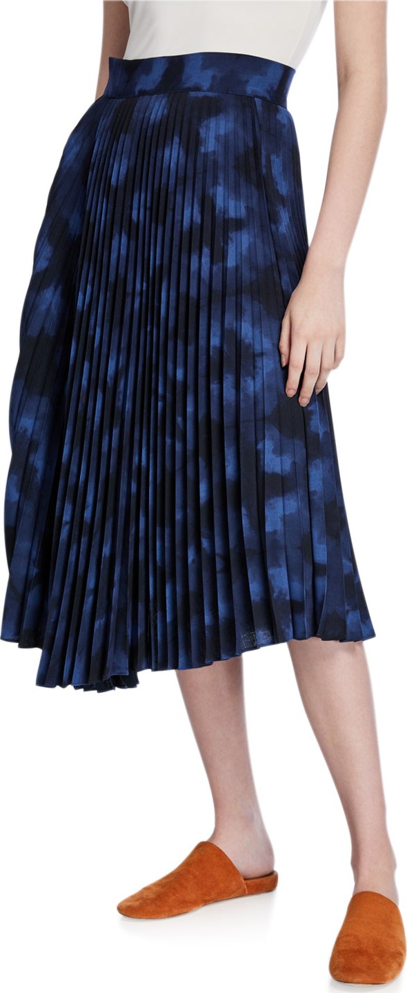 Vince Winter Tie-Dye Pleated Skirt