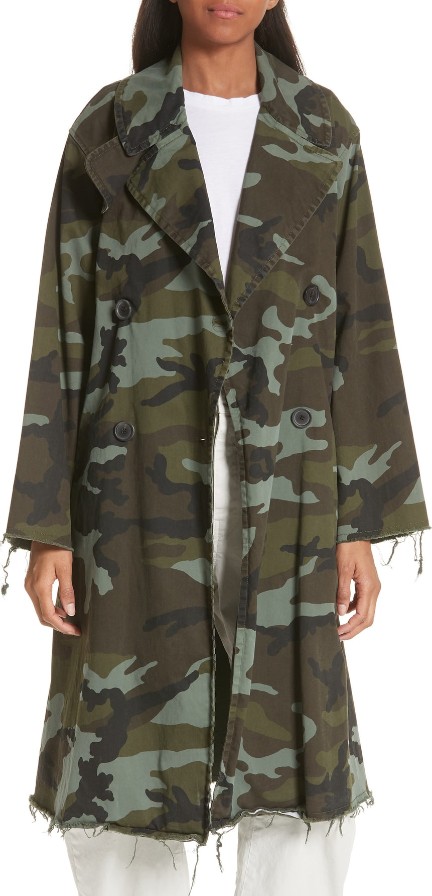 Nili Lotan Farrow Camo Print Trench Coat