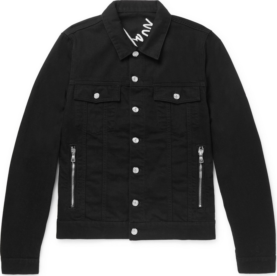 Balmain Slim-Fit Logo-Embroidered Denim Jacket