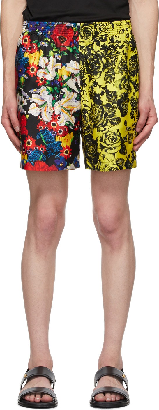Versace SSENSE Exclusive Multicolor Silk Bouquet Shorts