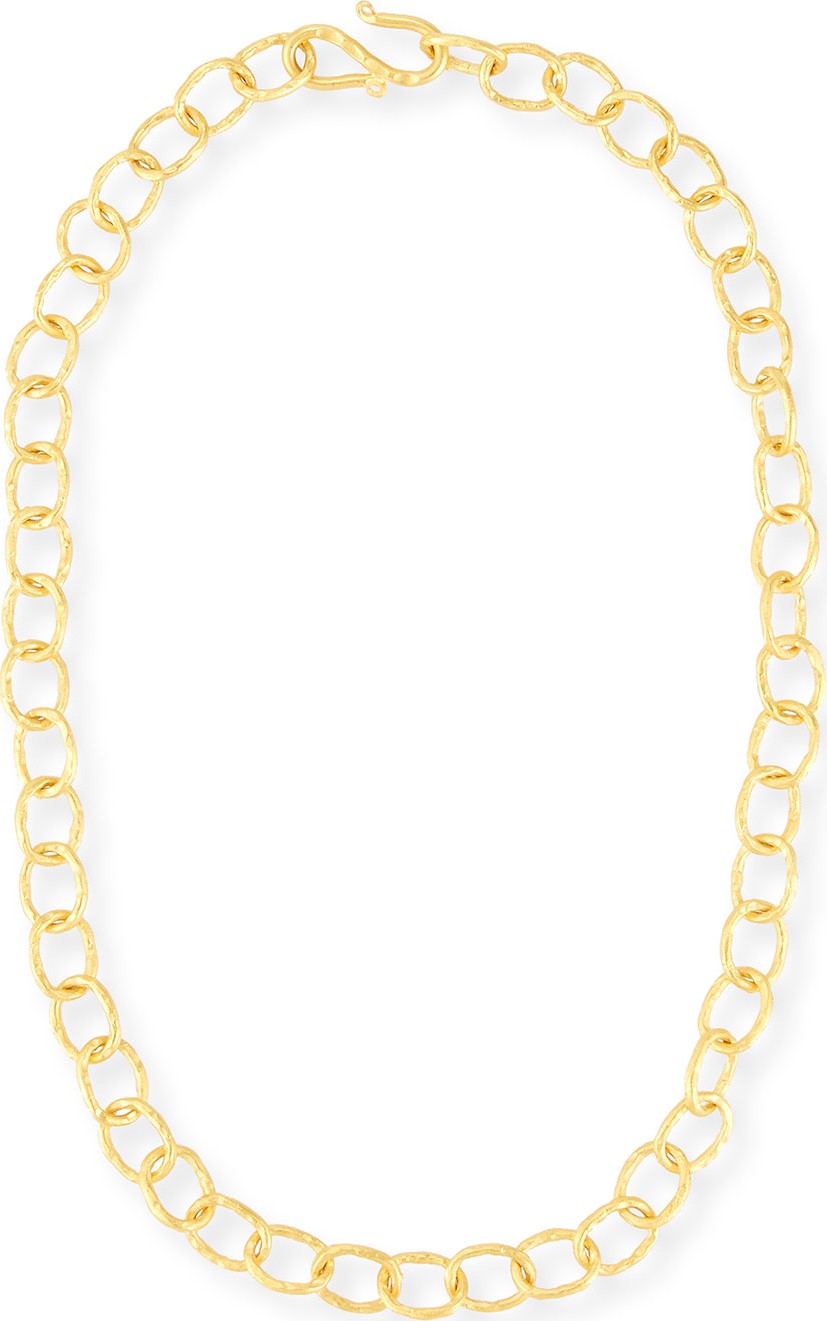 Dina Mackney Hammered Oval-Link Chain Necklace, 18"L