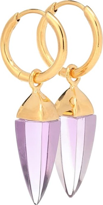 Theodora Warre Amethyst spike hoop earrings