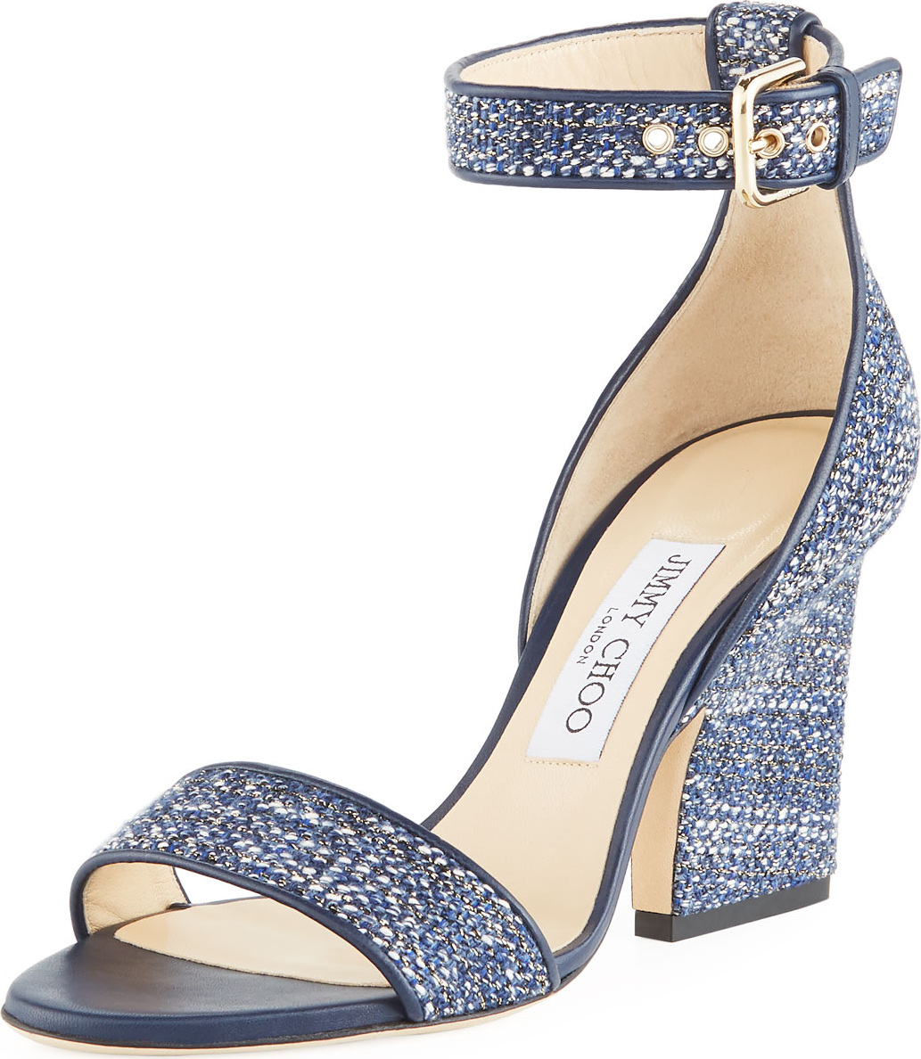 Jimmy Choo Edina Metallic Tweed Sandal