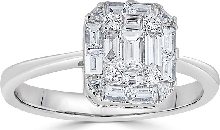 ZYDO 18k Mosaic Diamond Octagon Ring, Size 7