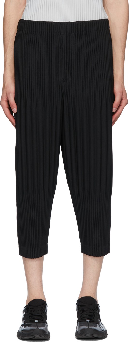 Homme Plissé Issey Miyake Black Basics Cropped Trousers
