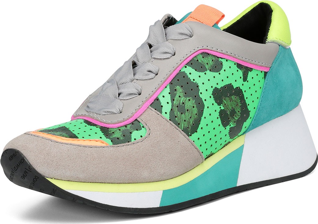 Donald J Pliner Prea Printed Leather Wedge Sneakers