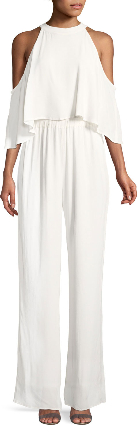 cupcakes and cashmere Malu Cold-Shoulder Wide-Leg Jumpsuit