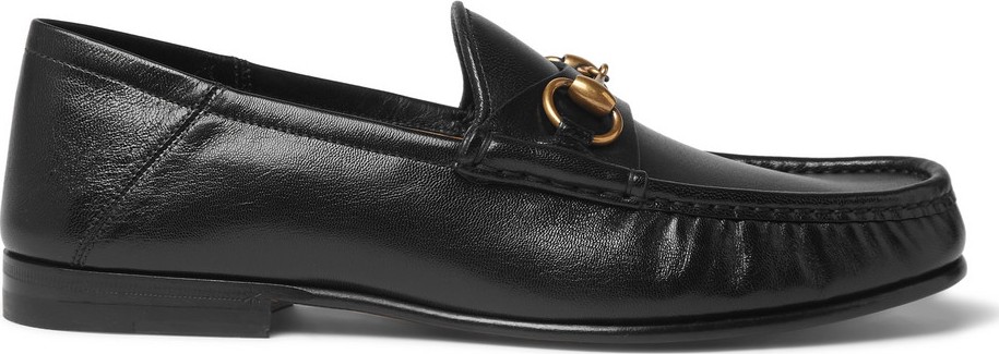 Gucci Easy Roos Horsebit Collapsible-Heel Leather Loafers
