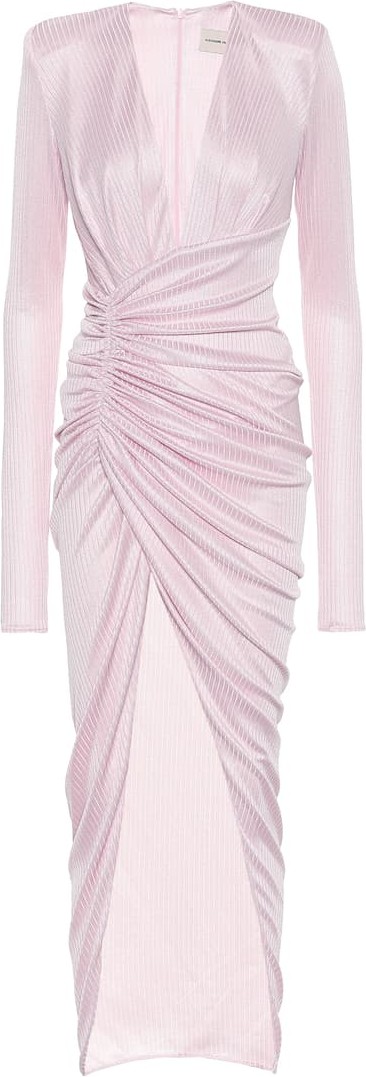 Alexandre Vauthier Metallic ribbed-knit gown