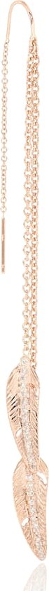 Jacquie Aiche Double Feather 14kt rose-gold ear thread