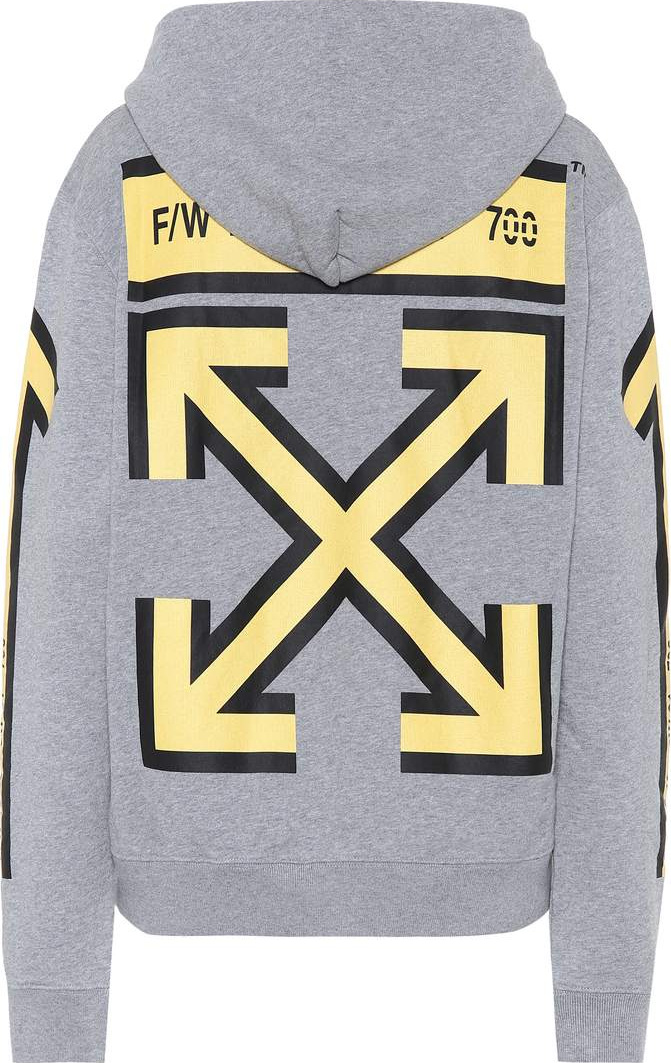 Off White Printed cotton jersey hoodie