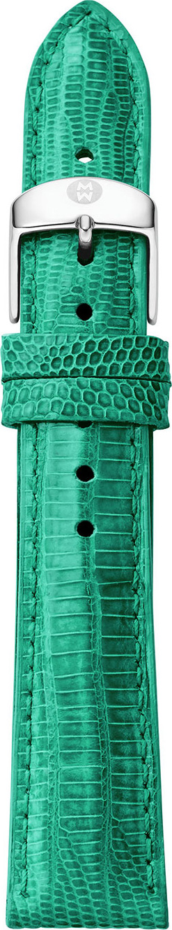 MICHELE 16mm Lizard Skin Watch Strap, Medium Green