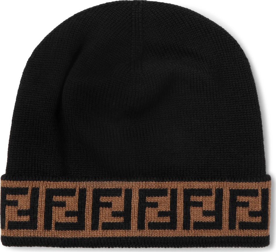 Fendi Logo-Jacquard Wool Beanie