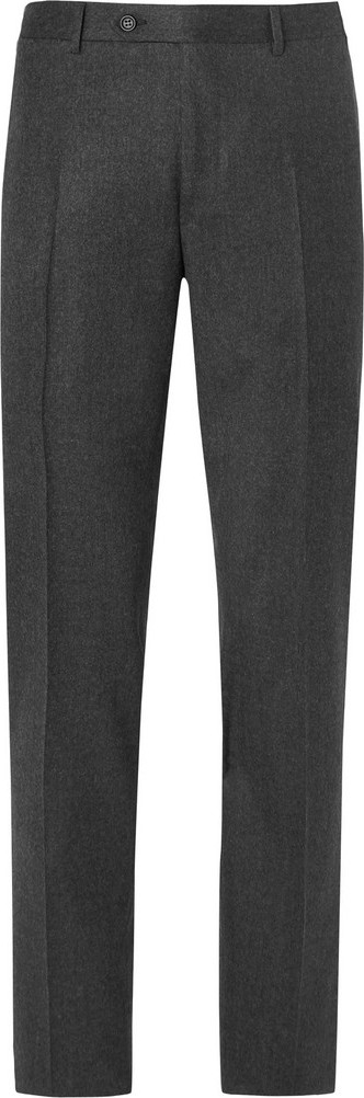 Canali Charcoal Slim-Fit Mélange Super 120s Wool Suit Trousers