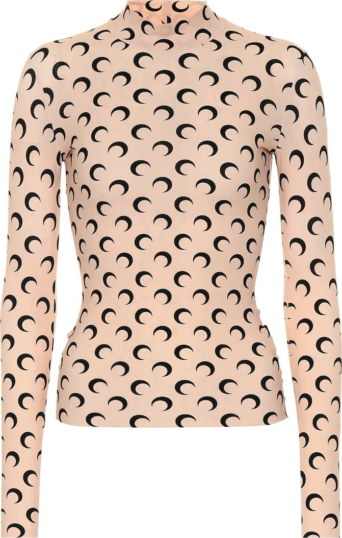 Marine Serre Printed stretch-jersey top