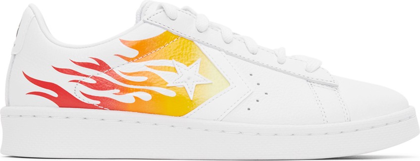 Converse White Flame Pro Leather OX Sneakers