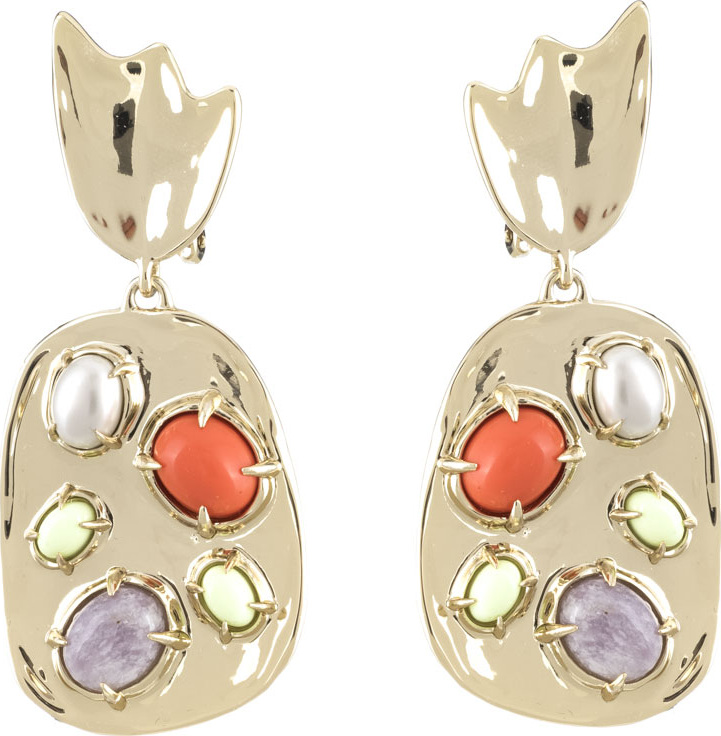 Alexis Bittar Sculpted Stone Cluster Clip-On Earrings