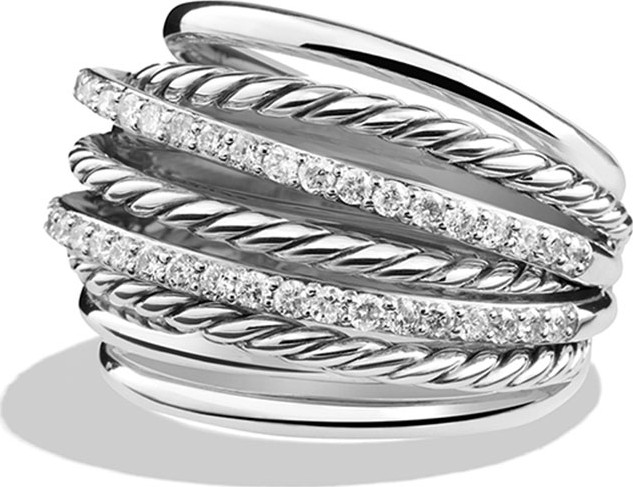 David Yurman Crossover Ring with Diamonds