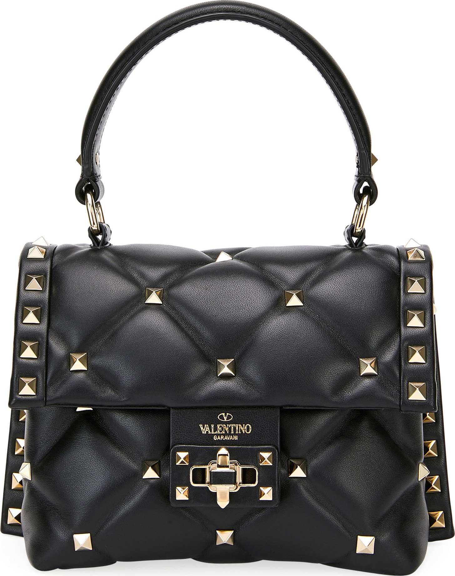 Valentino Candystud Quilted Mini Single-Handle Flap Bag