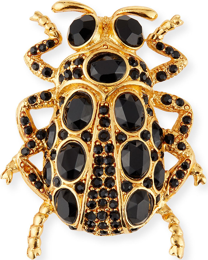 Oscar De La Renta Crystal Scarab Brooch