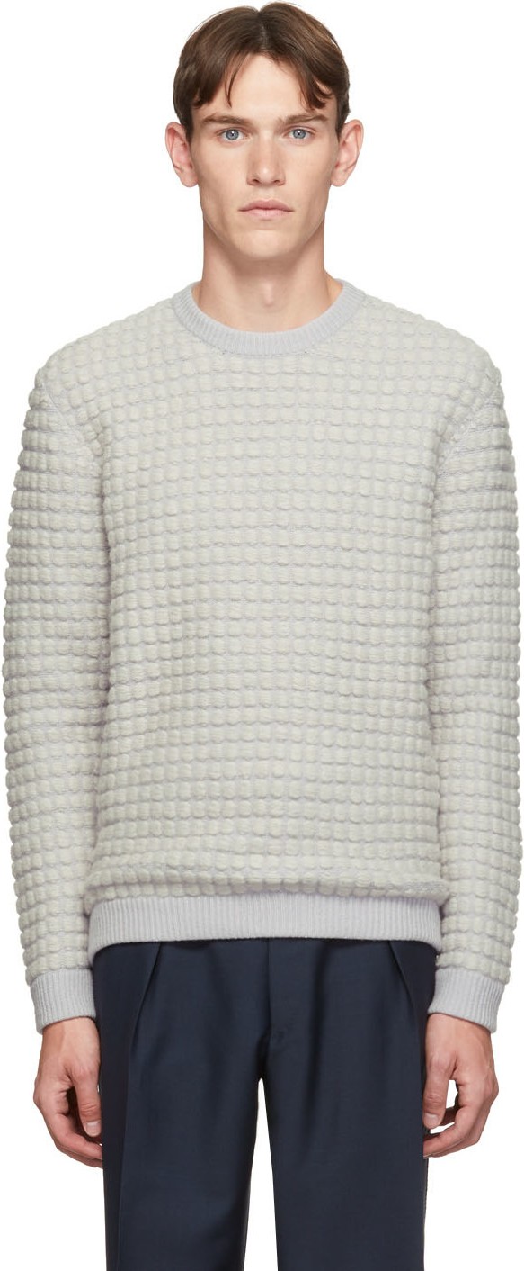Giorgio Armani Off-White Bubble Knit Sweater