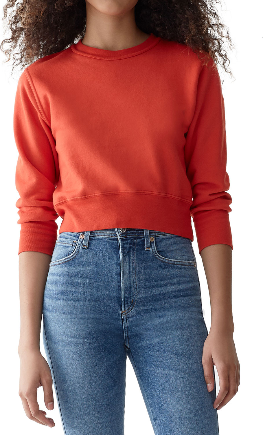 Agolde Tabasco Shrunken Cotton Pullover Sweatshirt