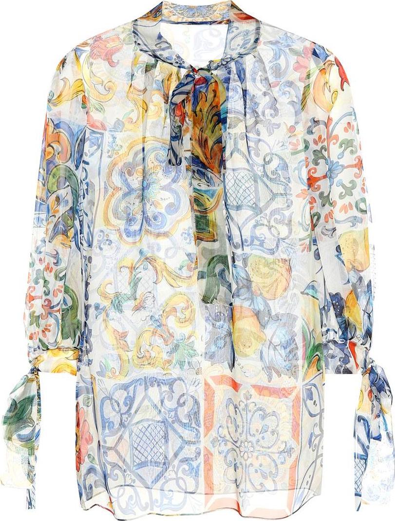 Dolce & Gabbana Majolica silk chiffon top