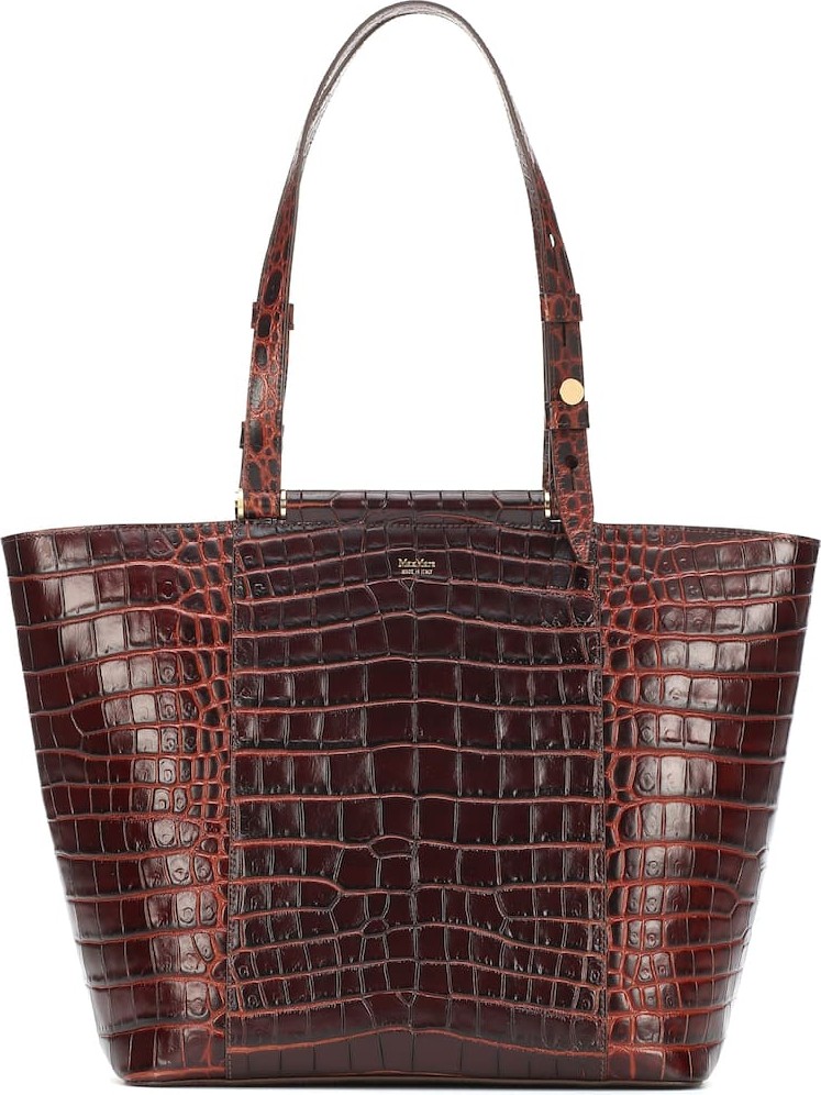 Max Mara Croc-effect leather shopper