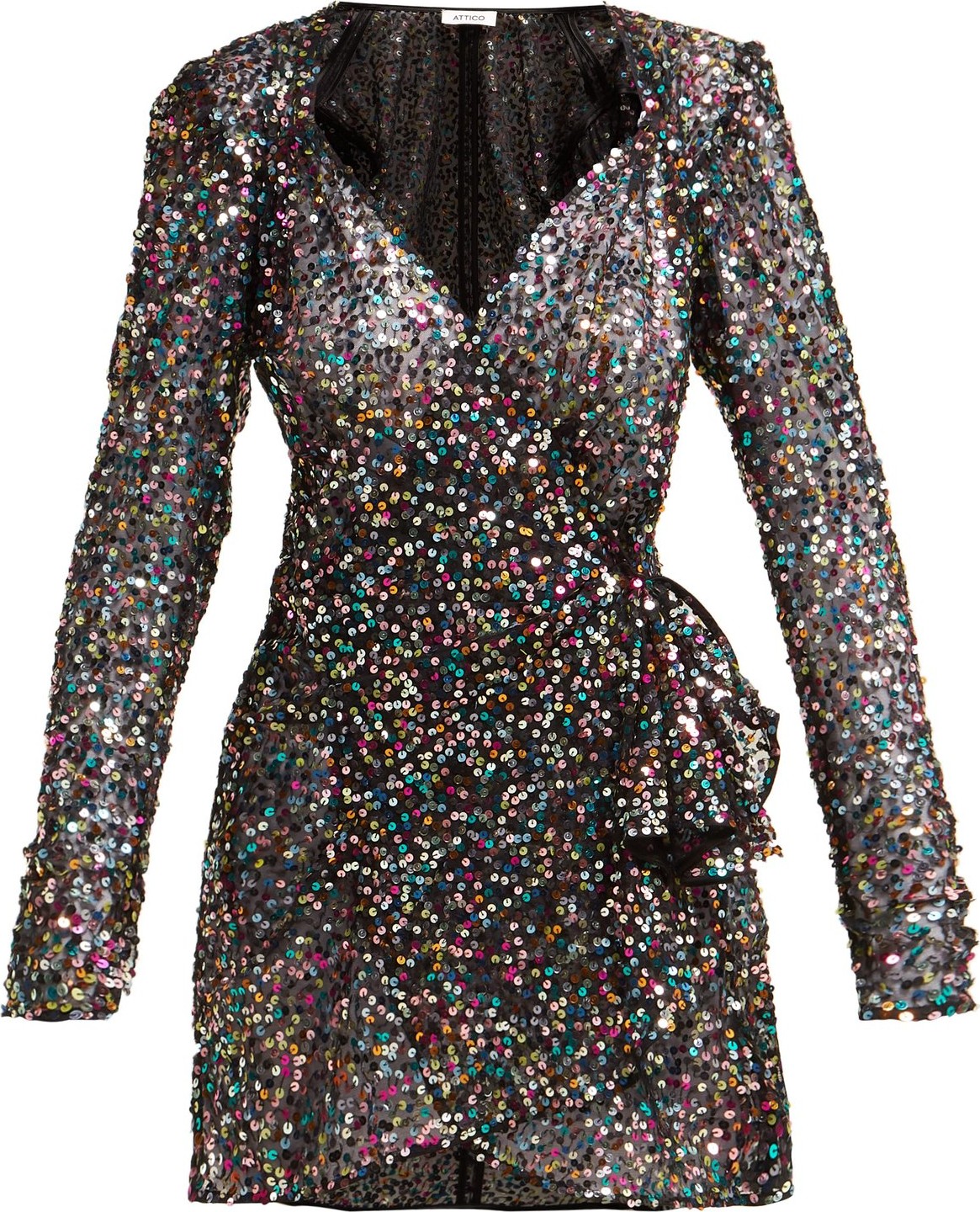 Attico Pat sequinned wrap mini dress