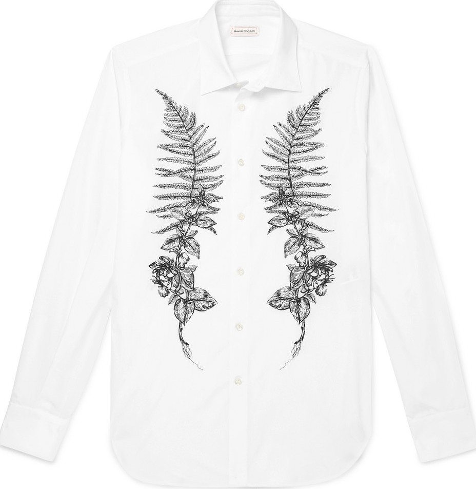 Alexander McQueen Slim-Fit Embroidered Cotton Shirt