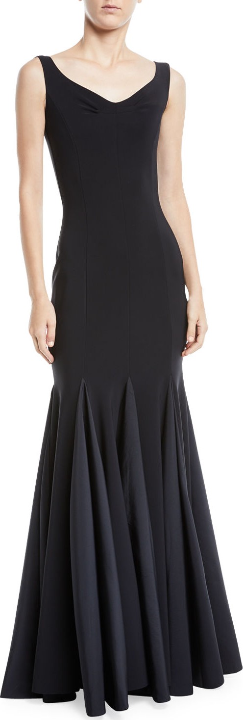 La Petite Robe di Chiara Boni Diva Godet-Hem Taffeta Gown