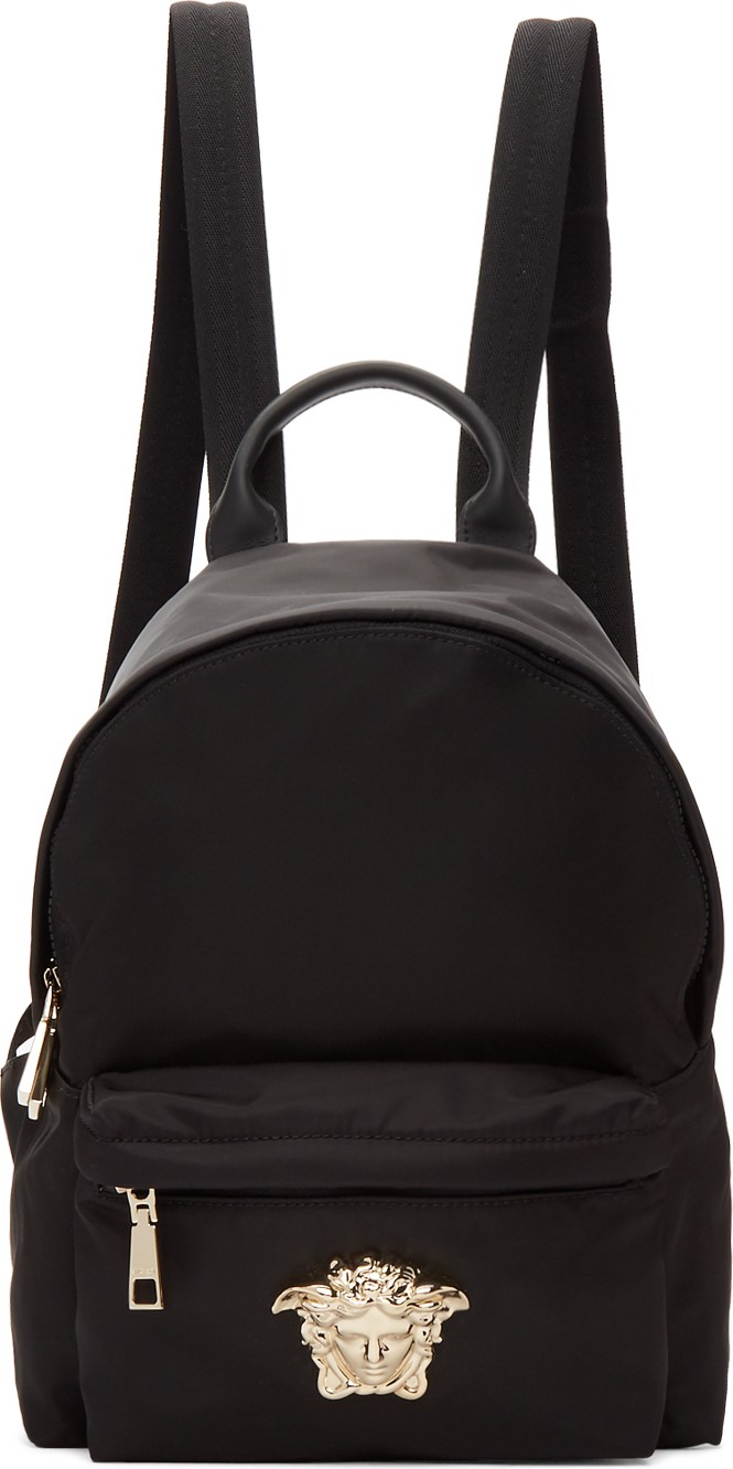 Versace Black Nylon Palazzo Backpack