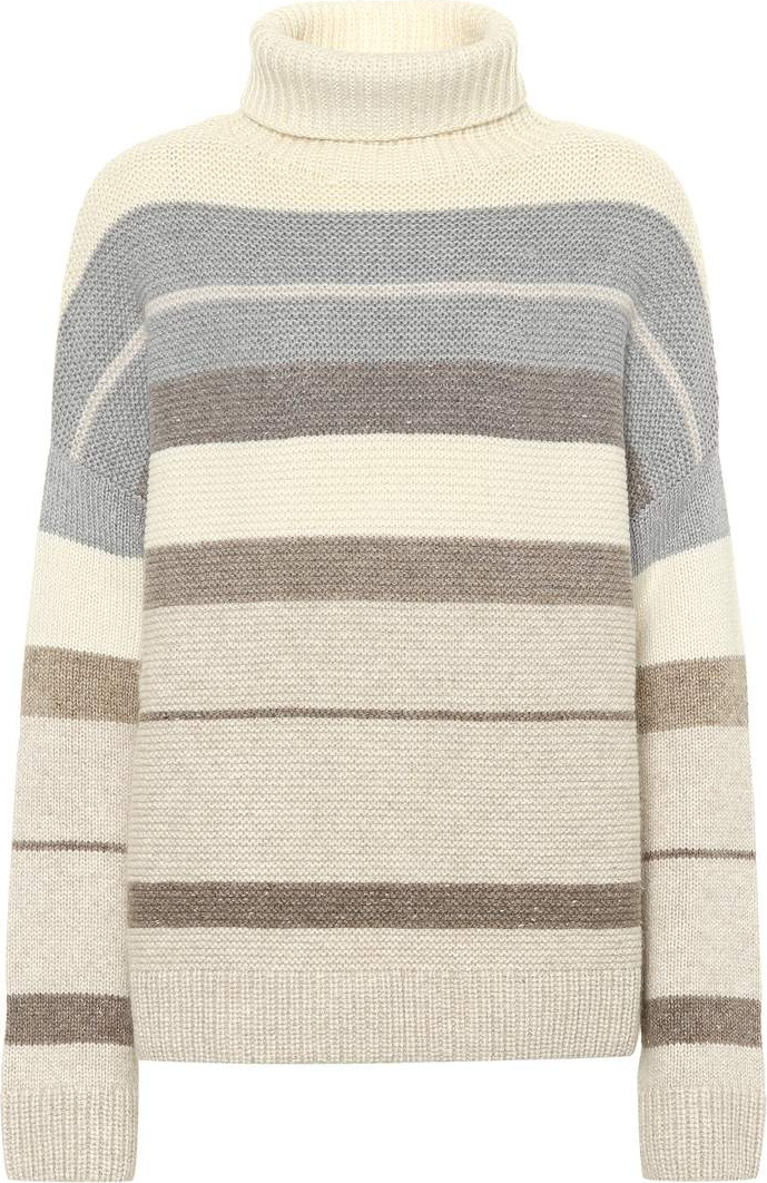 Loro Piana Striped cashmere turtleneck sweater