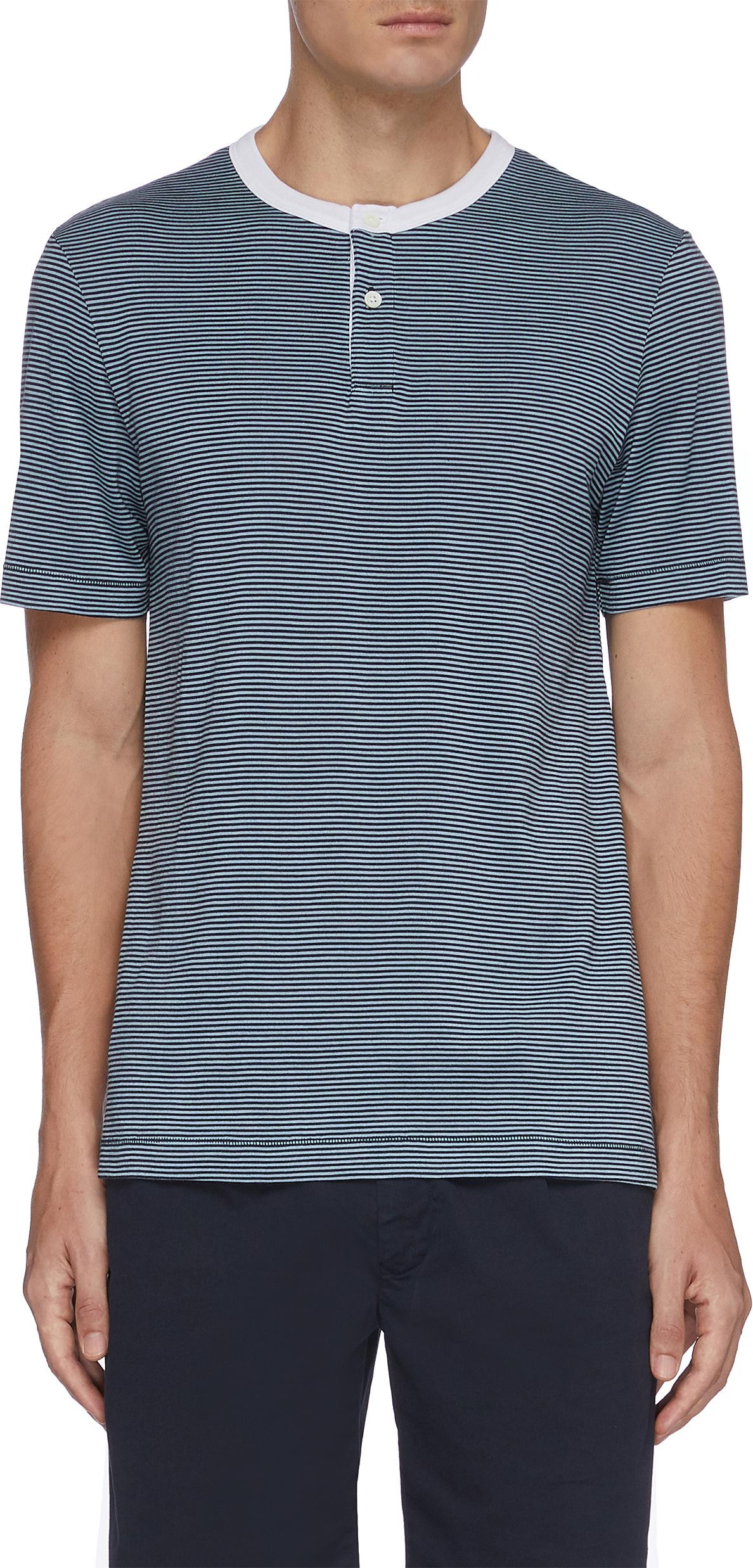 Theory Gaskell striped henley T-shirt