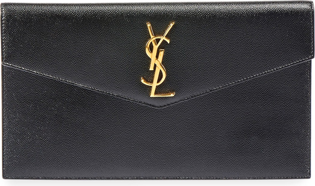 Saint Laurent Uptown Medium YSL Monogram Grain de Poudre Clutch Bag