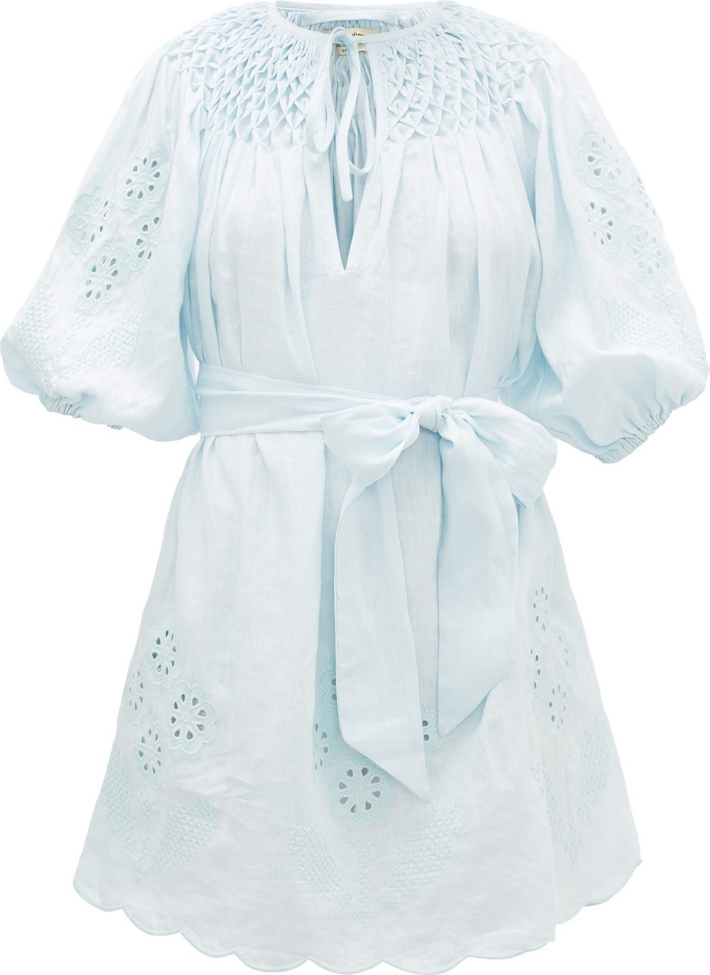 Innika Choo Hans Ufmafrok embroidered linen mini dress