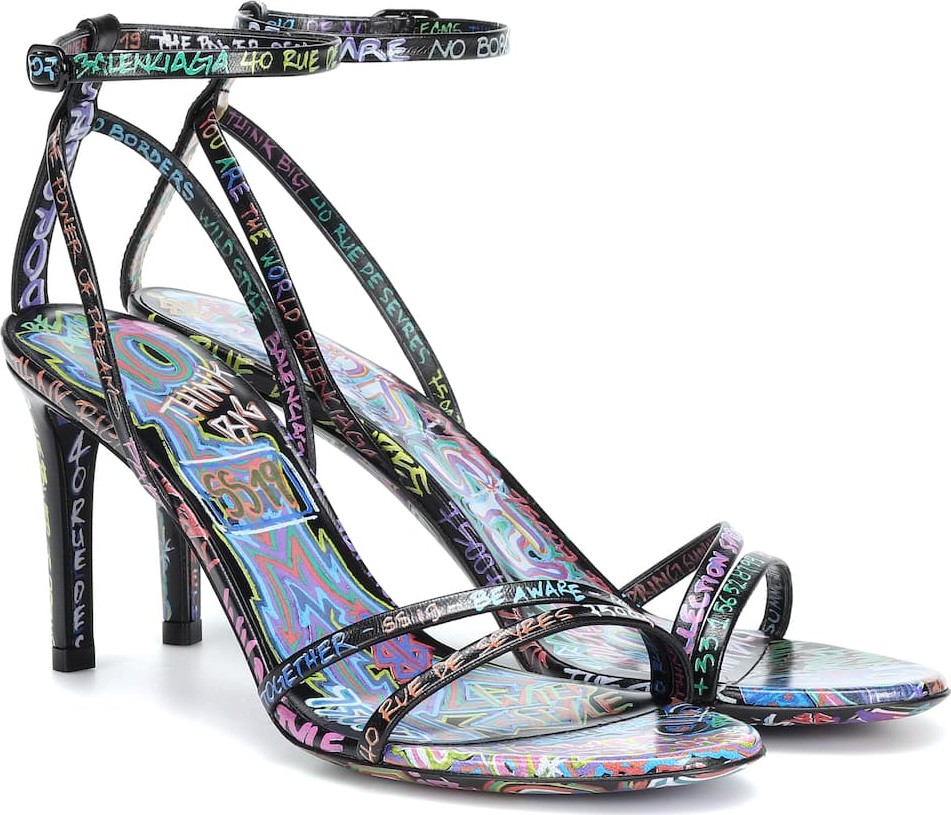 Balenciaga Graffiti leather sandals