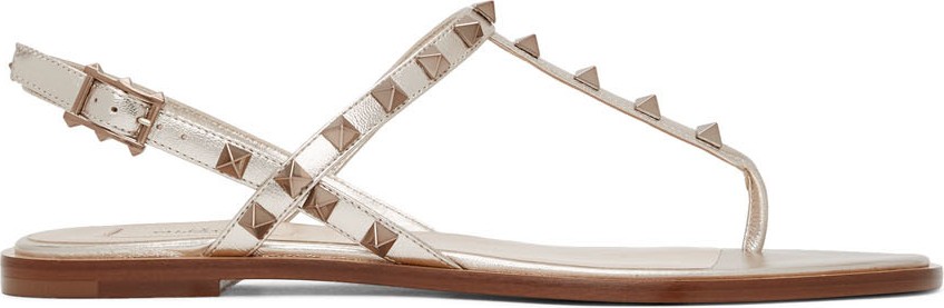 Valentino Beige Valentino Garavani Rockstud Sandals