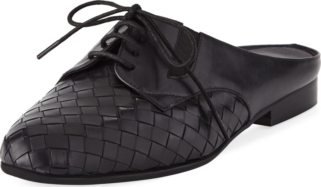 Sesto Meucci Neala Woven Slide Oxford Mule, Black