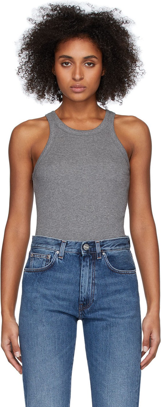 Totême Grey Espera Rib Tank Top